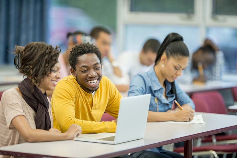 students in classroom studying
